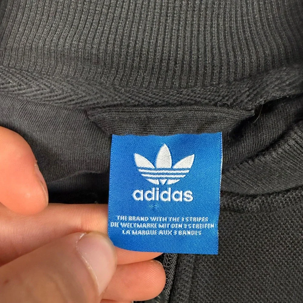 Adidas Originals Mens Full Zip Bomber Sweatshirt Black Trefoil BK0520 Medium
